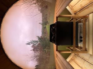 Amazing view from the sauna at Birdholme Glamping.